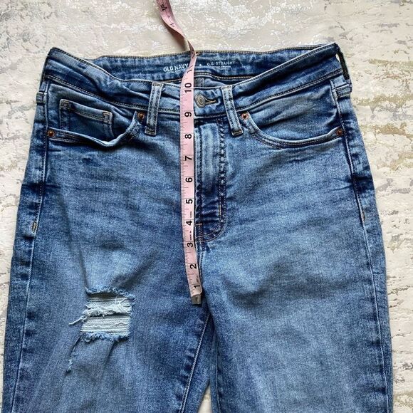 Old Navy high rise O. G. Straight leg raw hem jeans - Picture 3 of 11